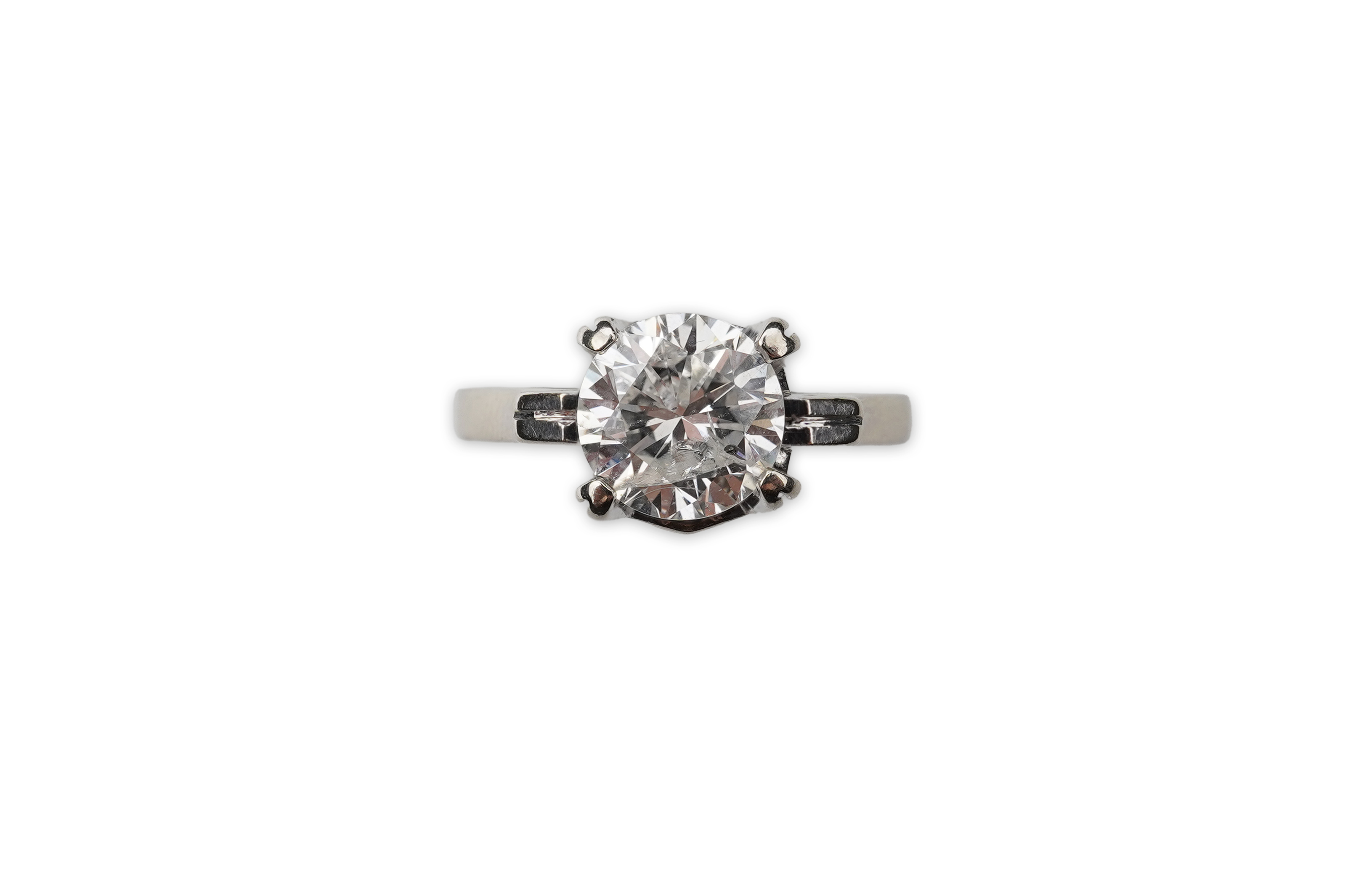 A diamond solitaire ring